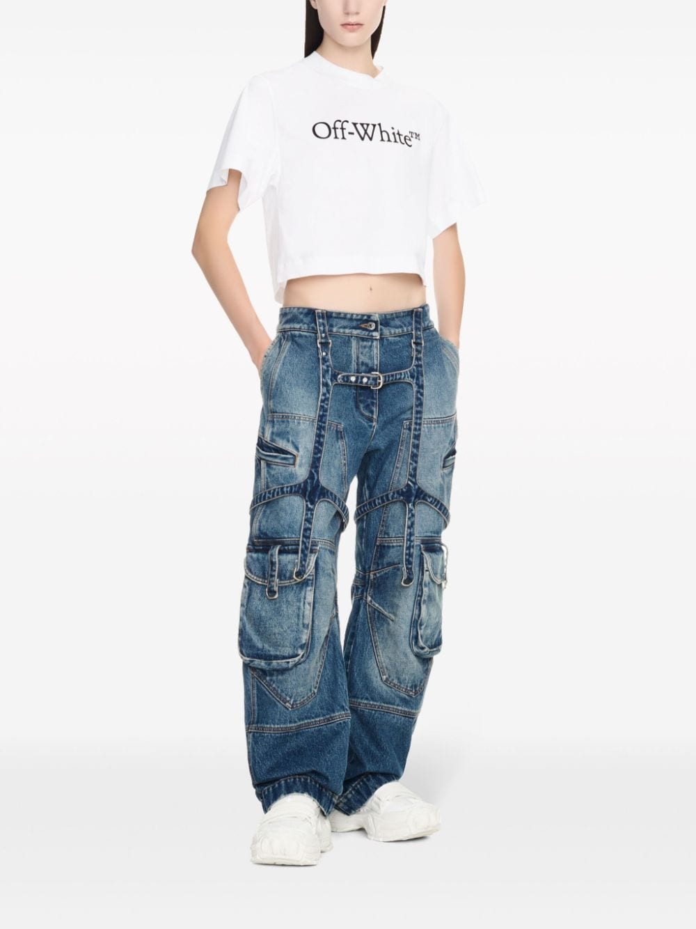 Off White Jeans Blue image 4