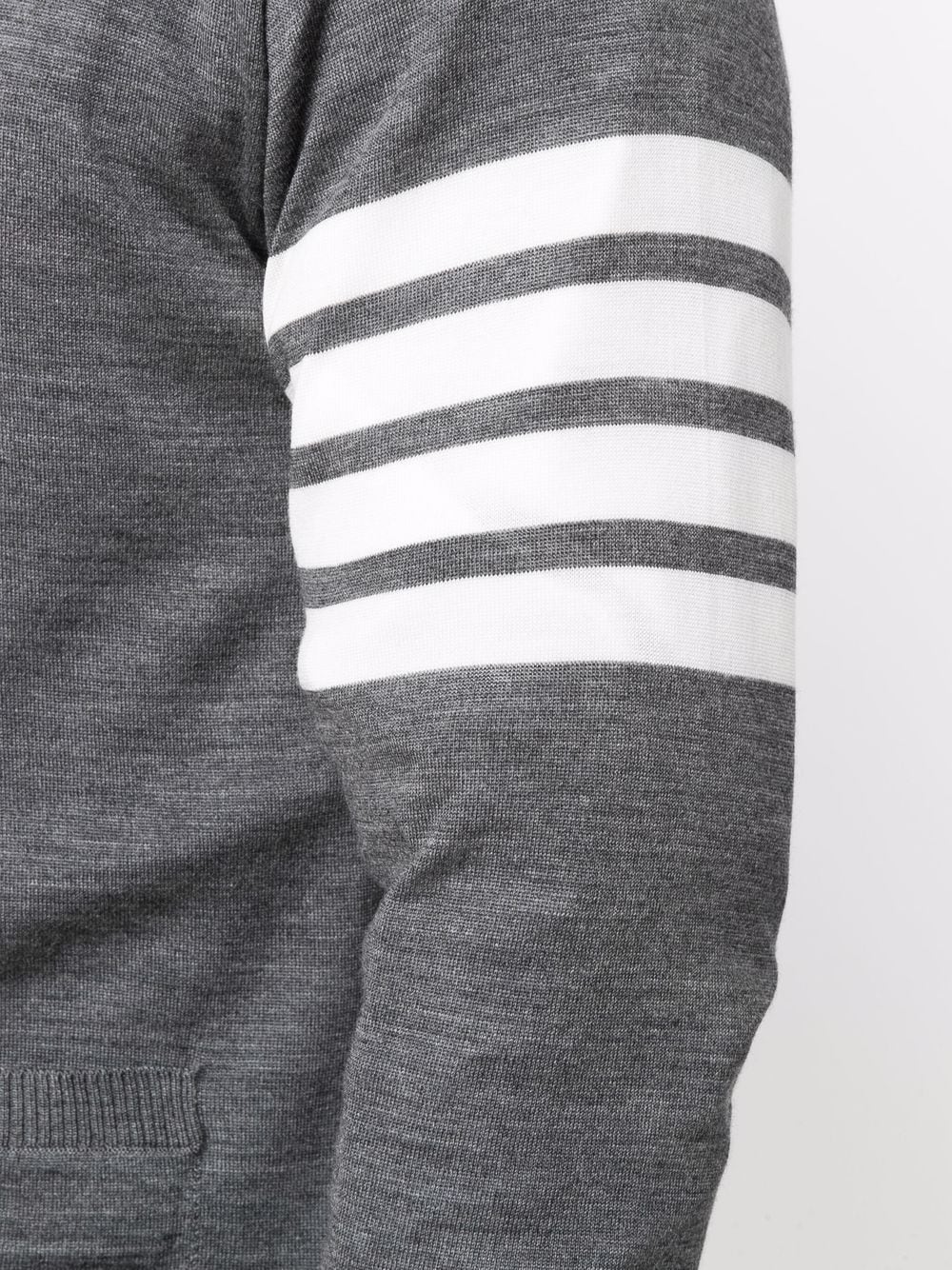 Thom Browne Men's Grey Merino Wool 4-Bar Cardigan image 2