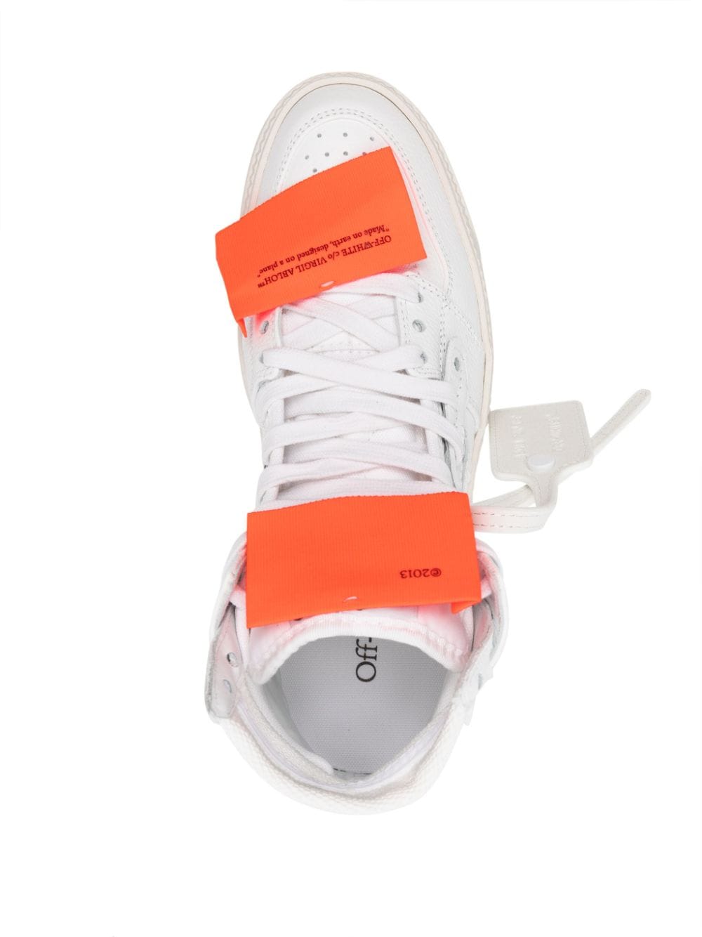 Off-White Calf Leather Panelled Ankle-Length Sneakers image 3