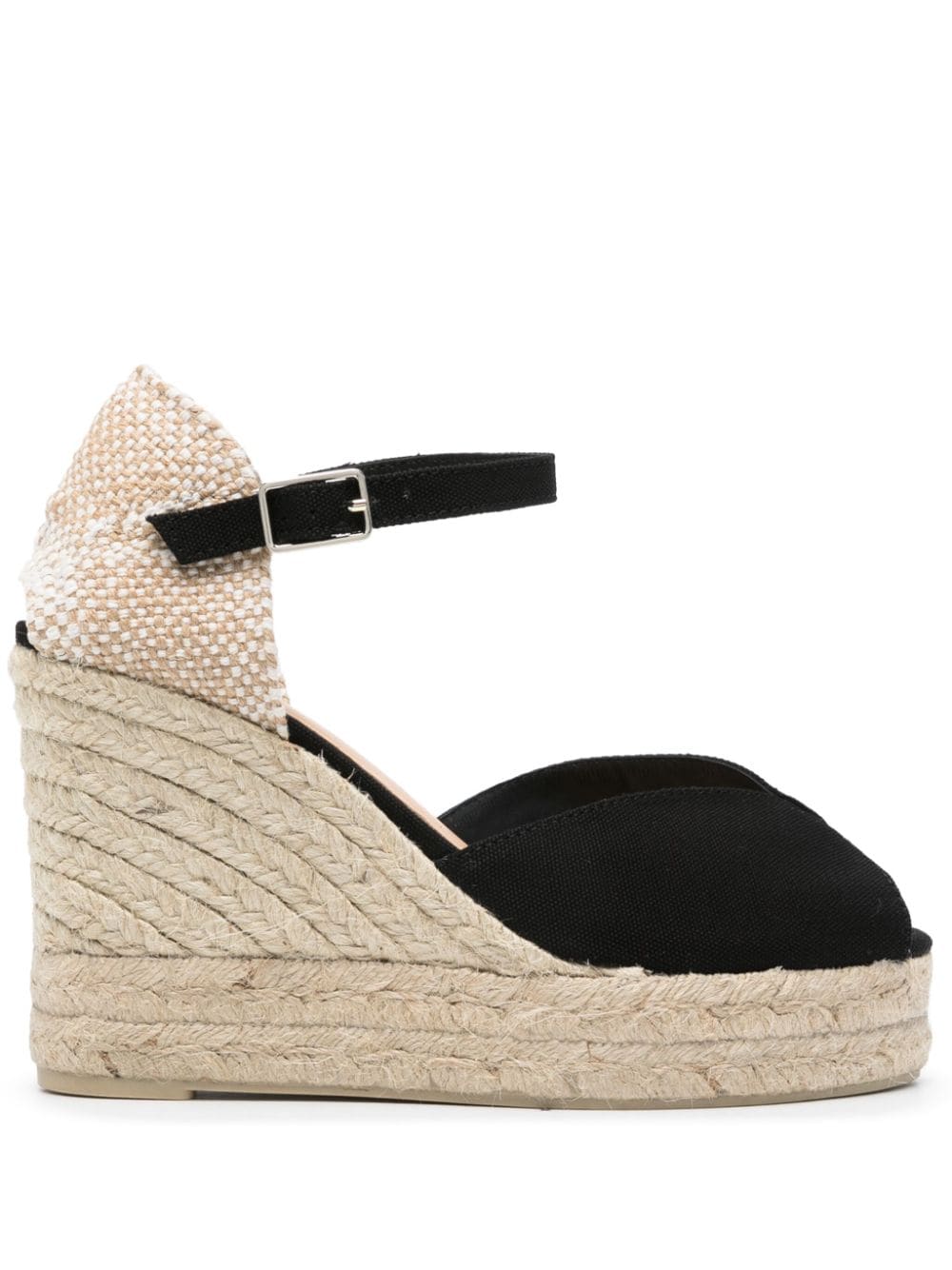 Castaner Raffia Wedge Espadrille Sandals - Black image 0