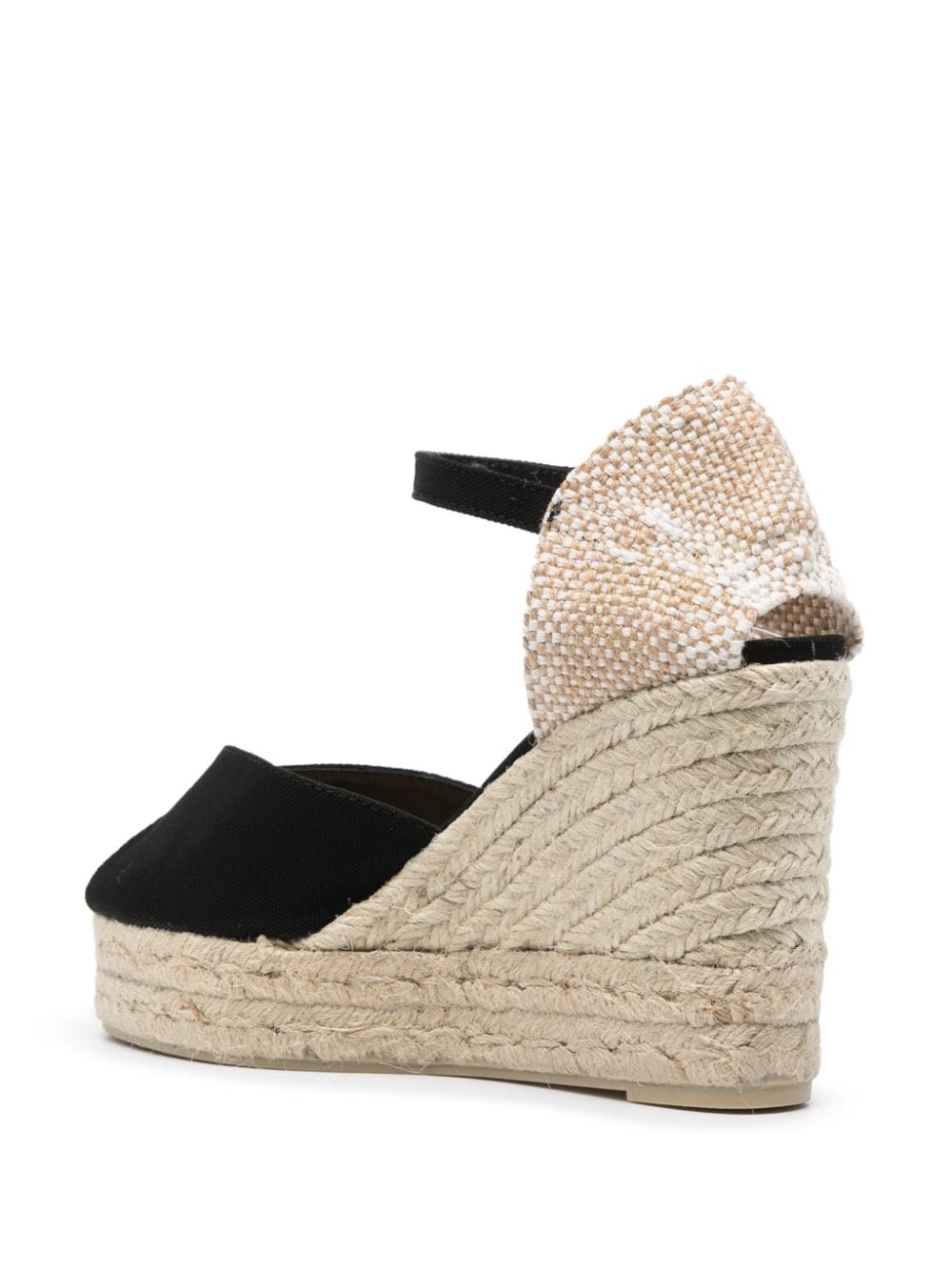 Castaner Raffia Wedge Espadrille Sandals - Black image 1