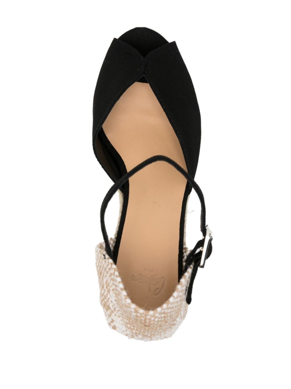 Castaner Raffia Wedge Espadrille Sandals - Black image 2