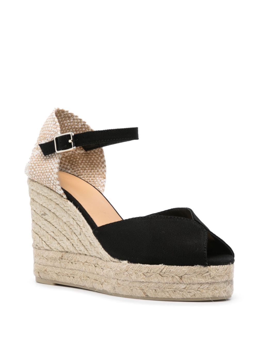 Castaner Raffia Wedge Espadrille Sandals - Black image 3