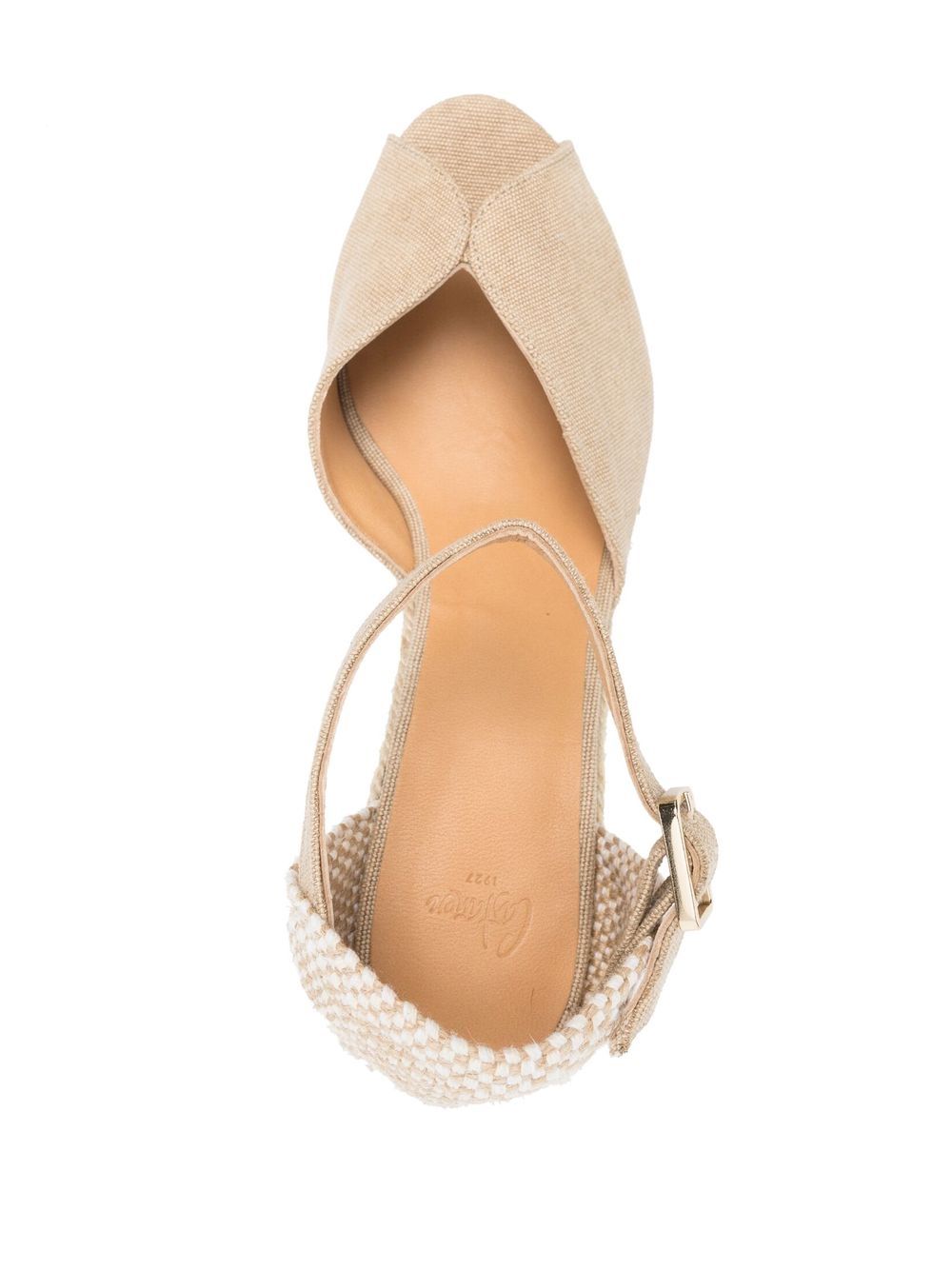 Castañer Bianca Beige Leather Espadrille Wedge Sandals image 1