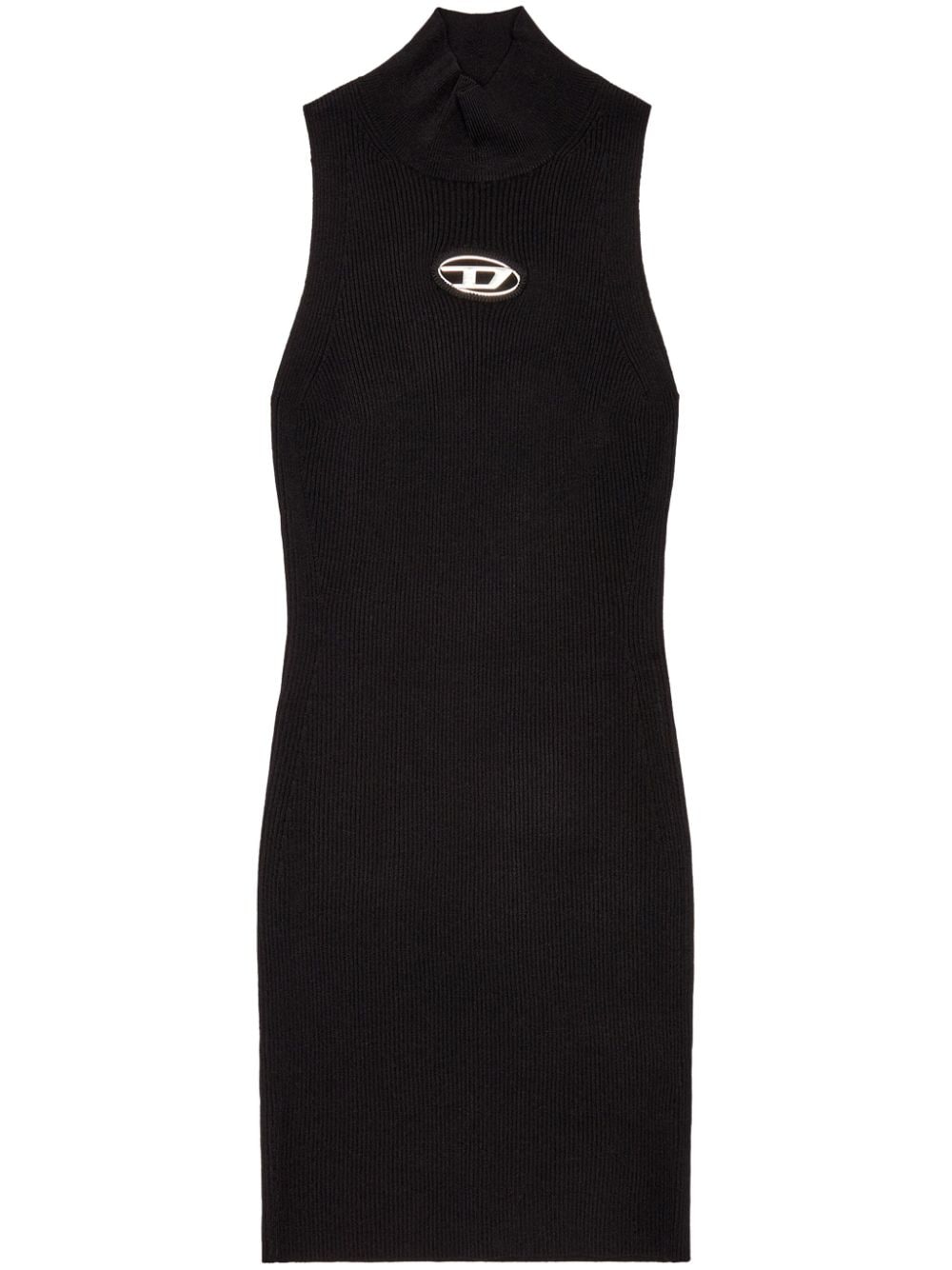 Diesel Women's Ribbed Knit Black Dress with Oval D Logo image 0