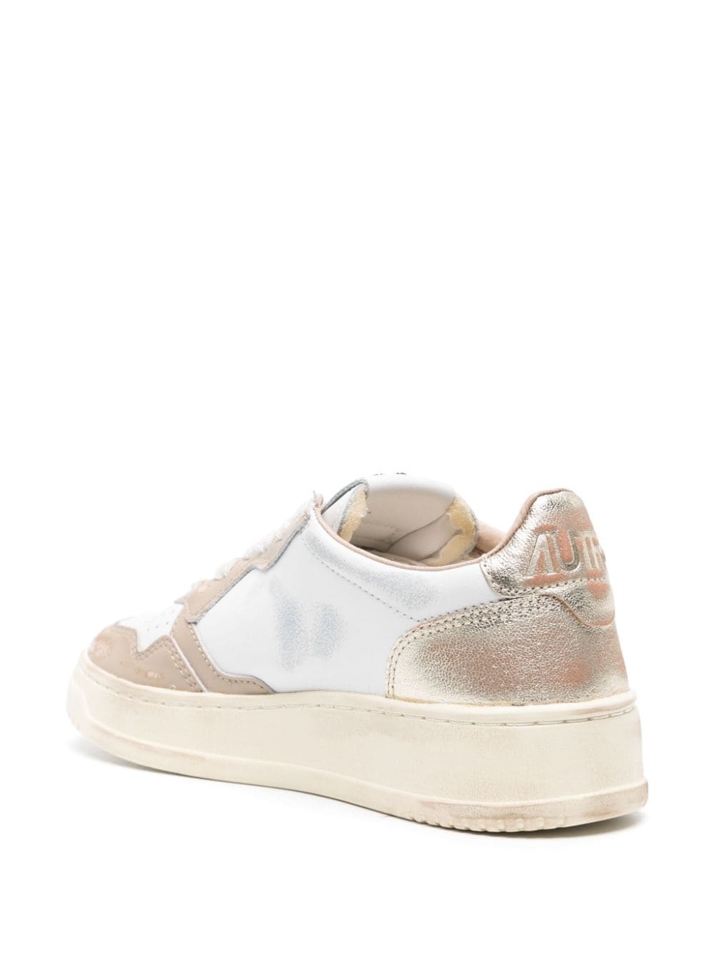 AUTRY Pink Leather Sneakers with Gold-Tone Accents image 2