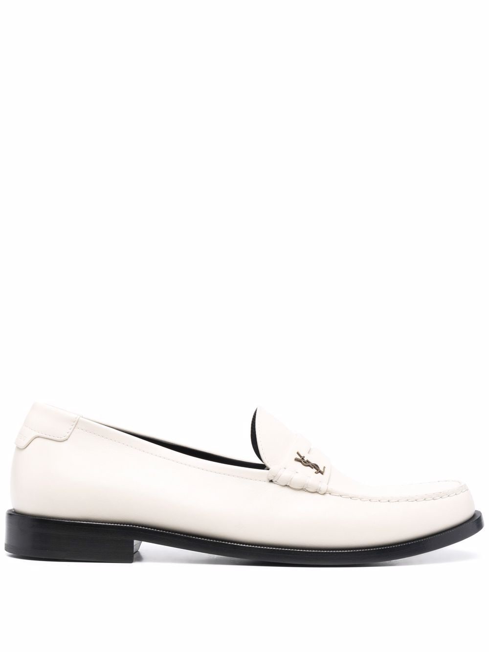 Saint Laurent White Leather Loafers image 0