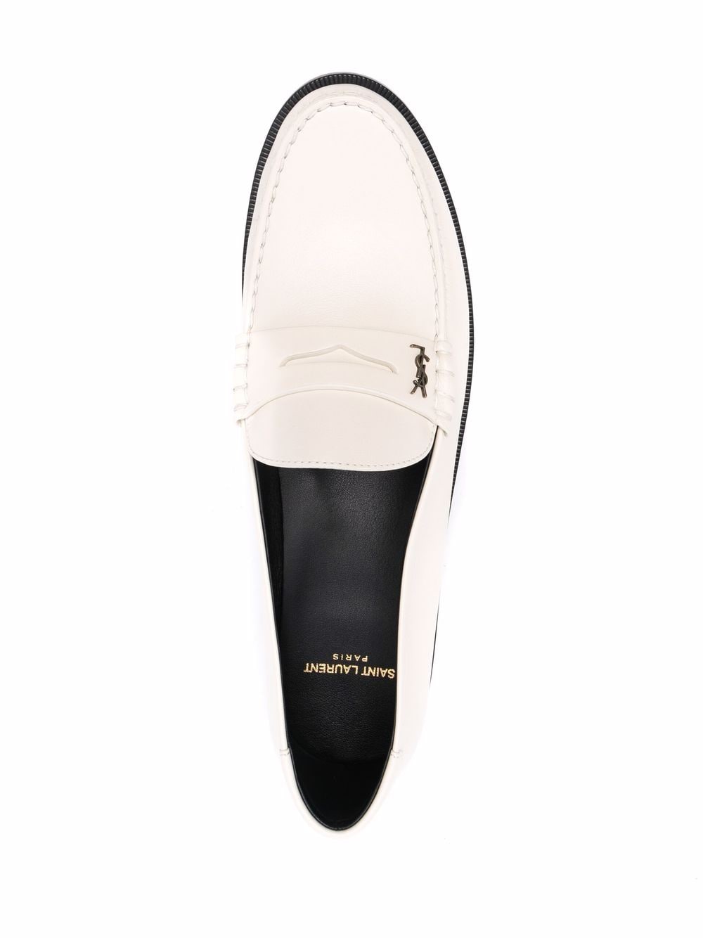 Saint Laurent White Leather Loafers image 1