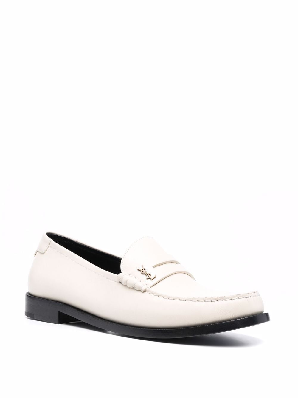 Saint Laurent White Leather Loafers image 3