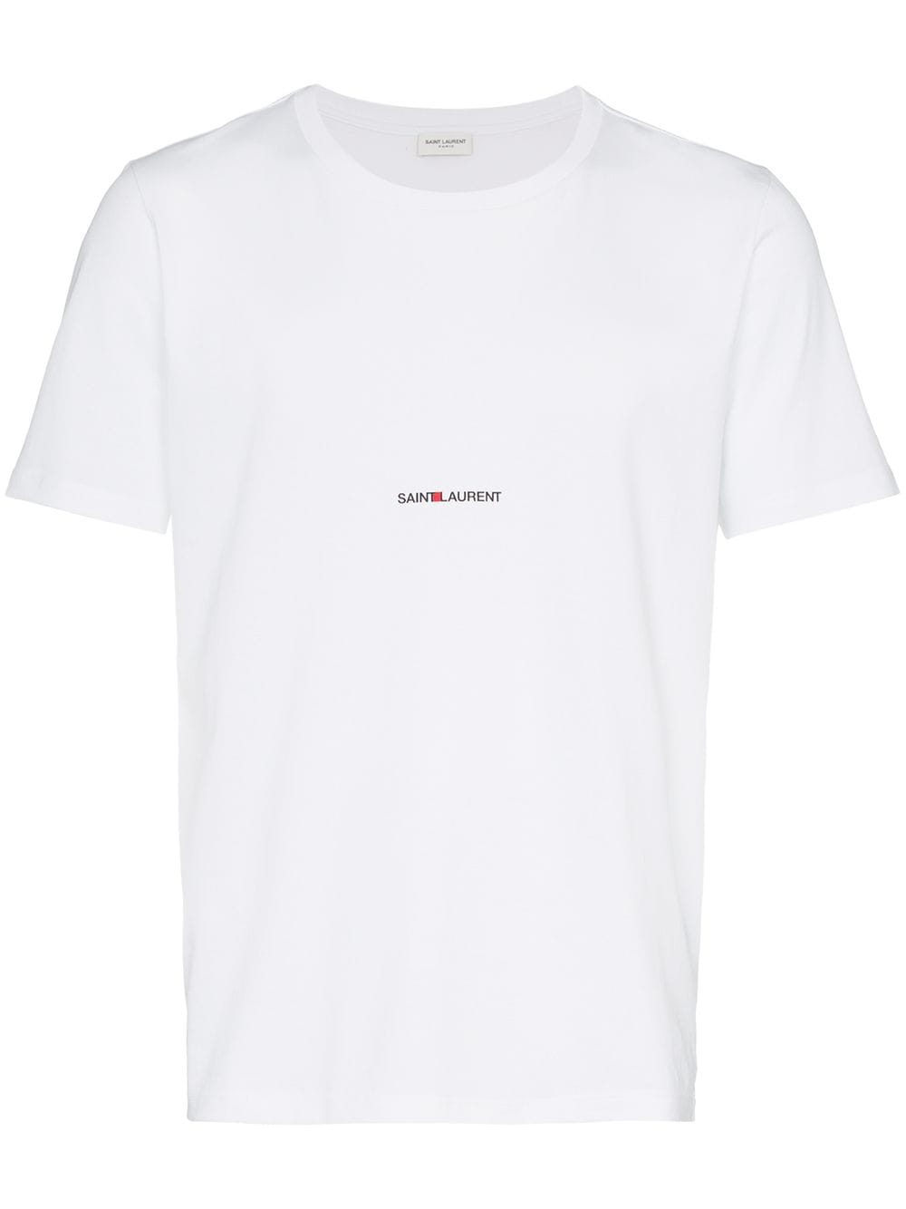 Saint Laurent White Cotton T-Shirt with Logo image 0