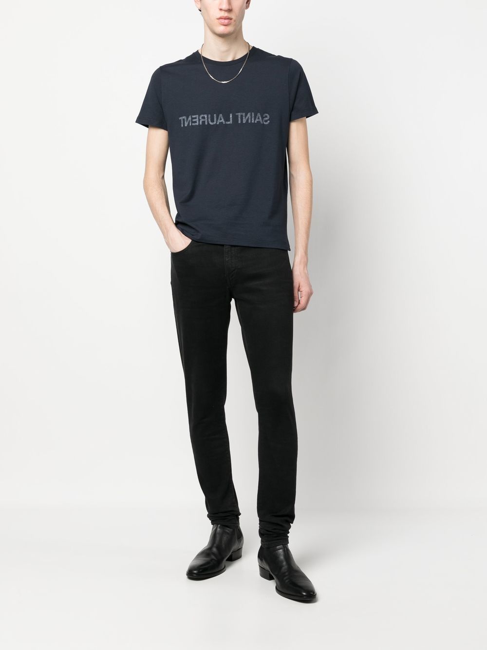 Saint Laurent  T-shirts and Polos Blue image 2