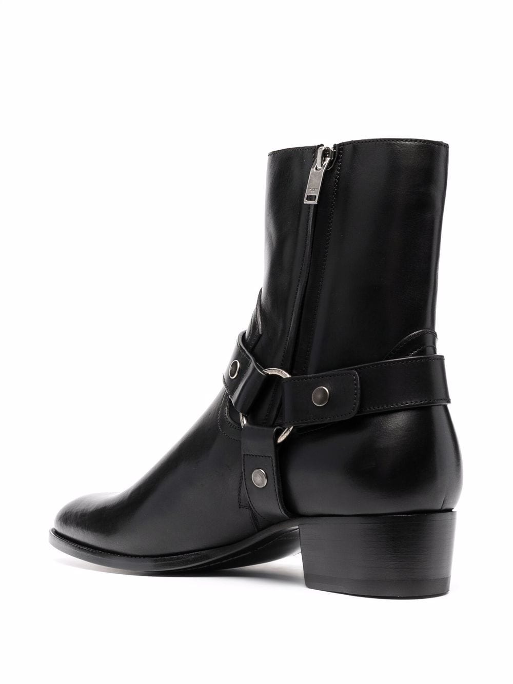 Saint Laurent Wyatt 40mm Harness Leather Boots - Black image 3