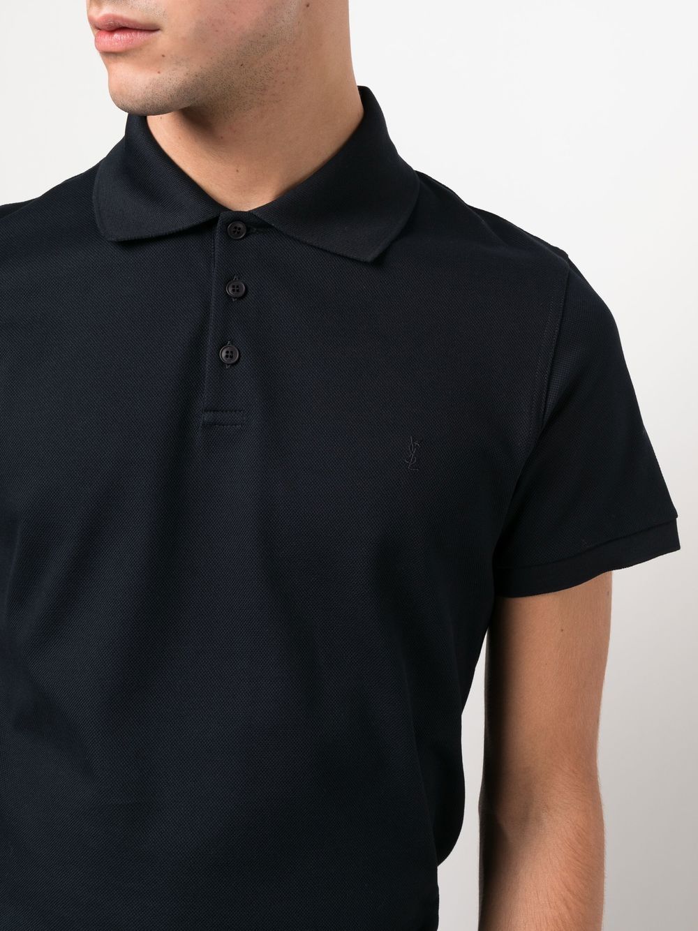 Saint Laurent Midnight Blue Cotton Polo Shirt image 2