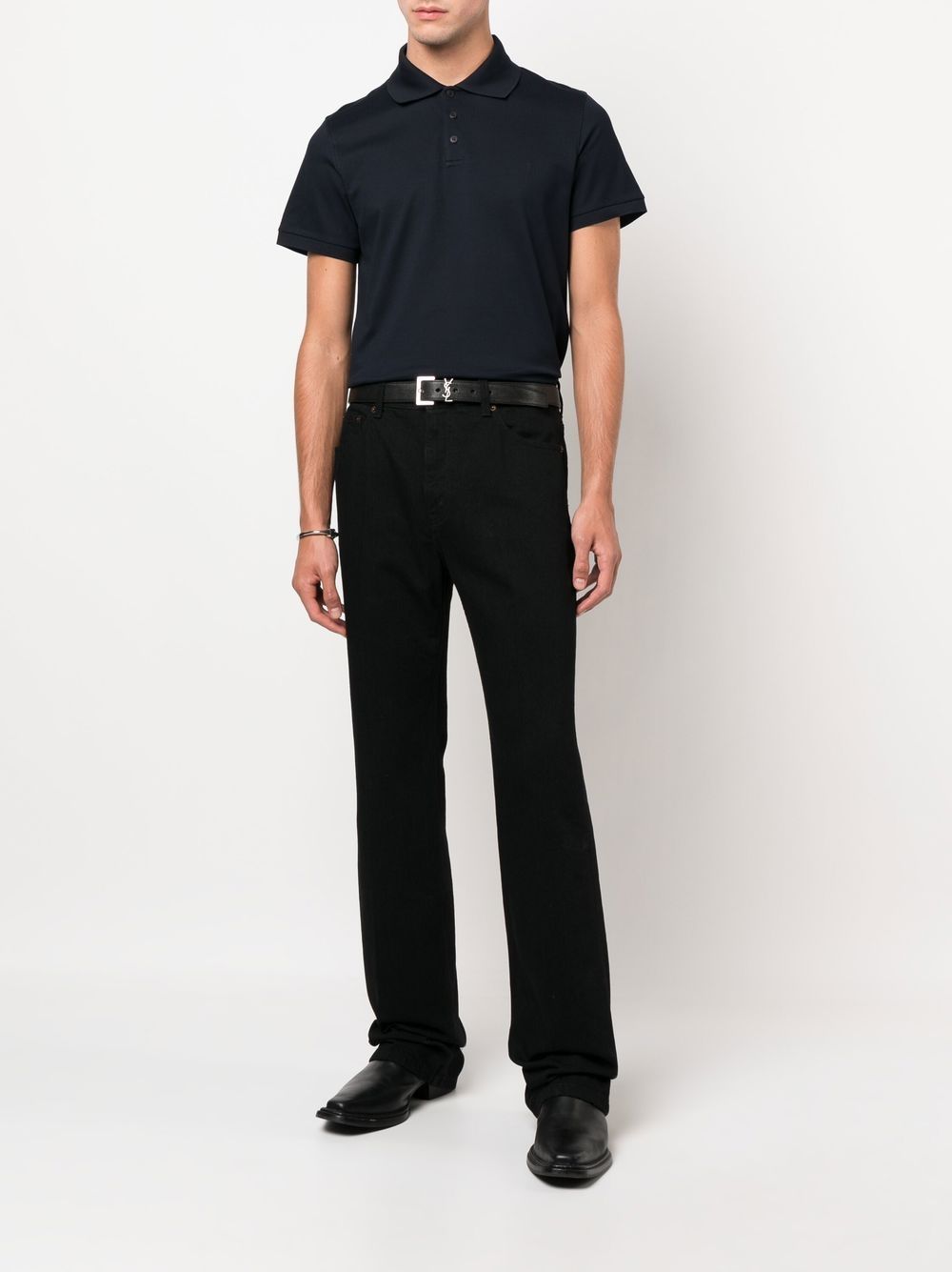 Saint Laurent Midnight Blue Cotton Polo Shirt image 3