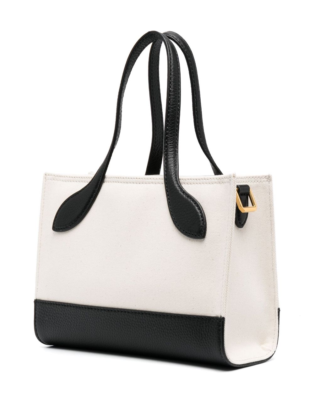 Bally White and Black Logo-Print Calf Leather Color-Block Tote Bag image 2