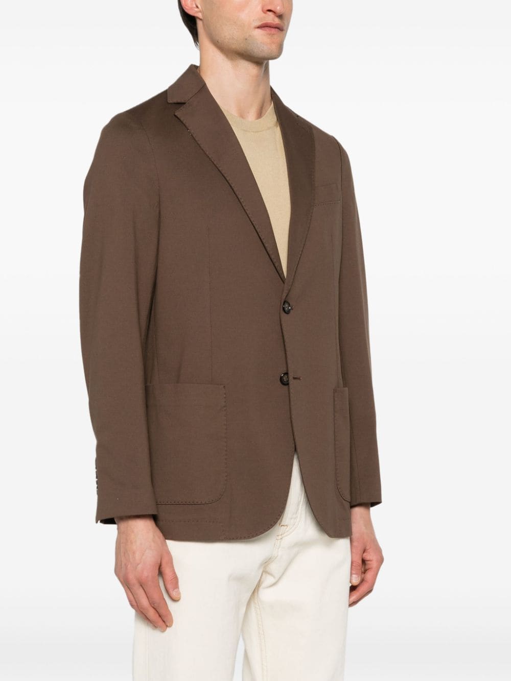 Circolo 1901 Brown Stretch-Cotton Notched Lapel Jacket image 2