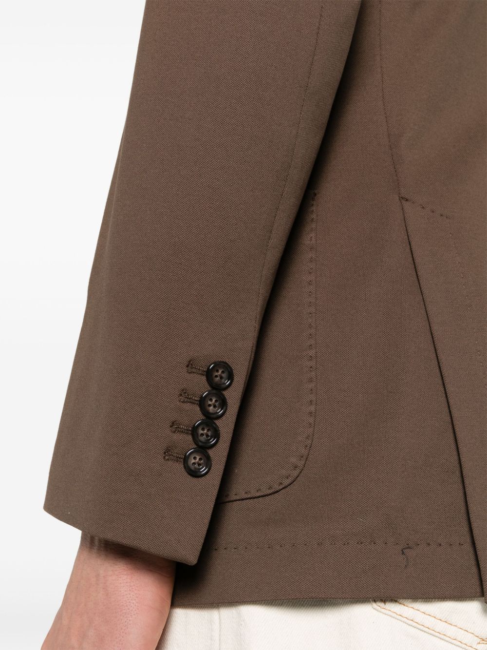 Circolo 1901 Brown Stretch-Cotton Notched Lapel Jacket image 3