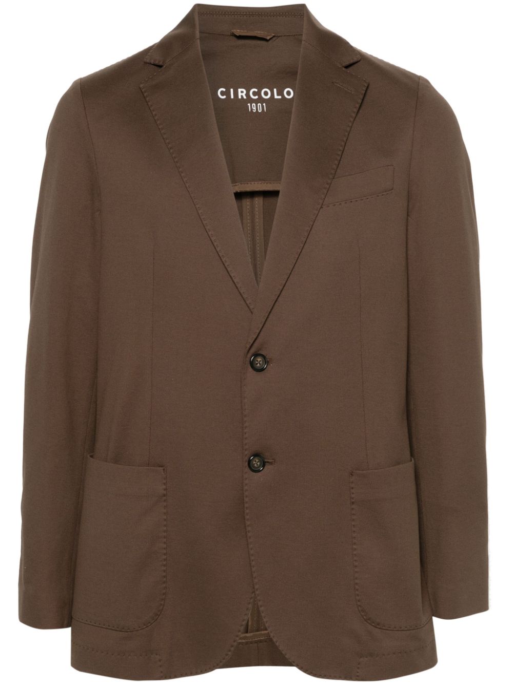 Circolo 1901 Brown Stretch-Cotton Notched Lapel Jacket image 0