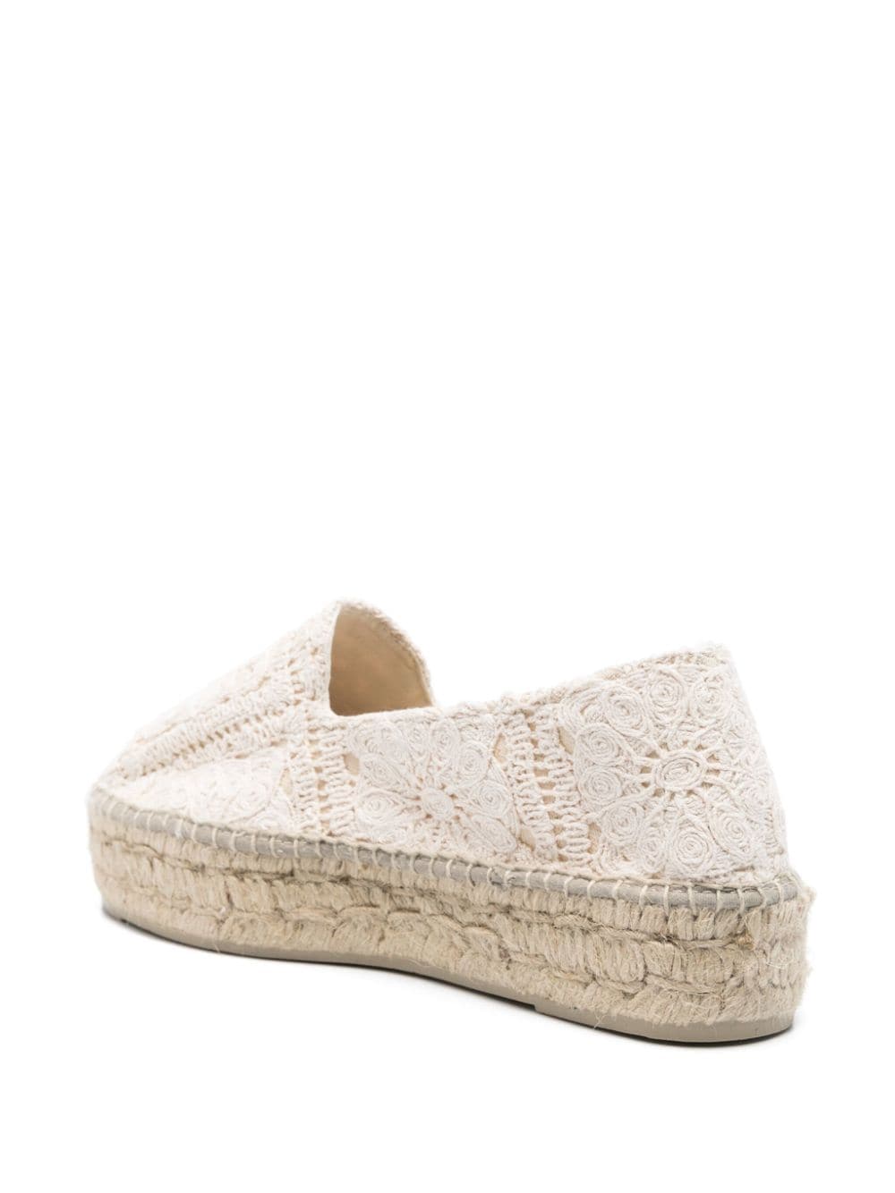 MANEBI Women's Beige Flat Crochet Knit Shoes image 1