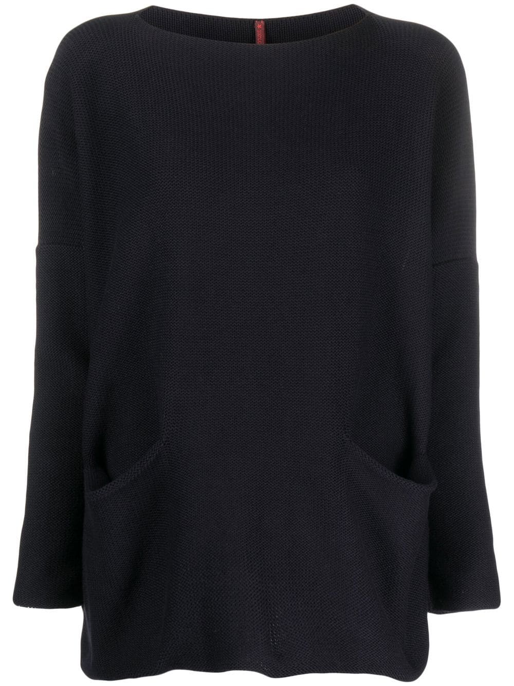 Daniela Gregis Navy Blue Cotton Boat Neck Jumper image 0