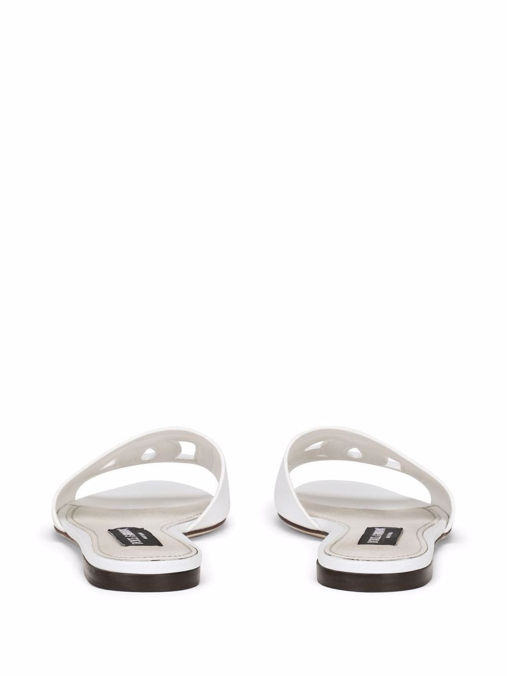 Dolce & Gabbana Embossed Logo White Leather Sandals image 1