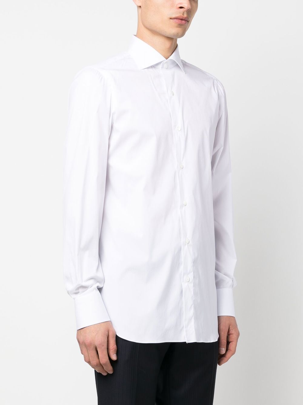 FINAMORE 1925 NAPOLI White Cotton Button-Up Shirt image 1