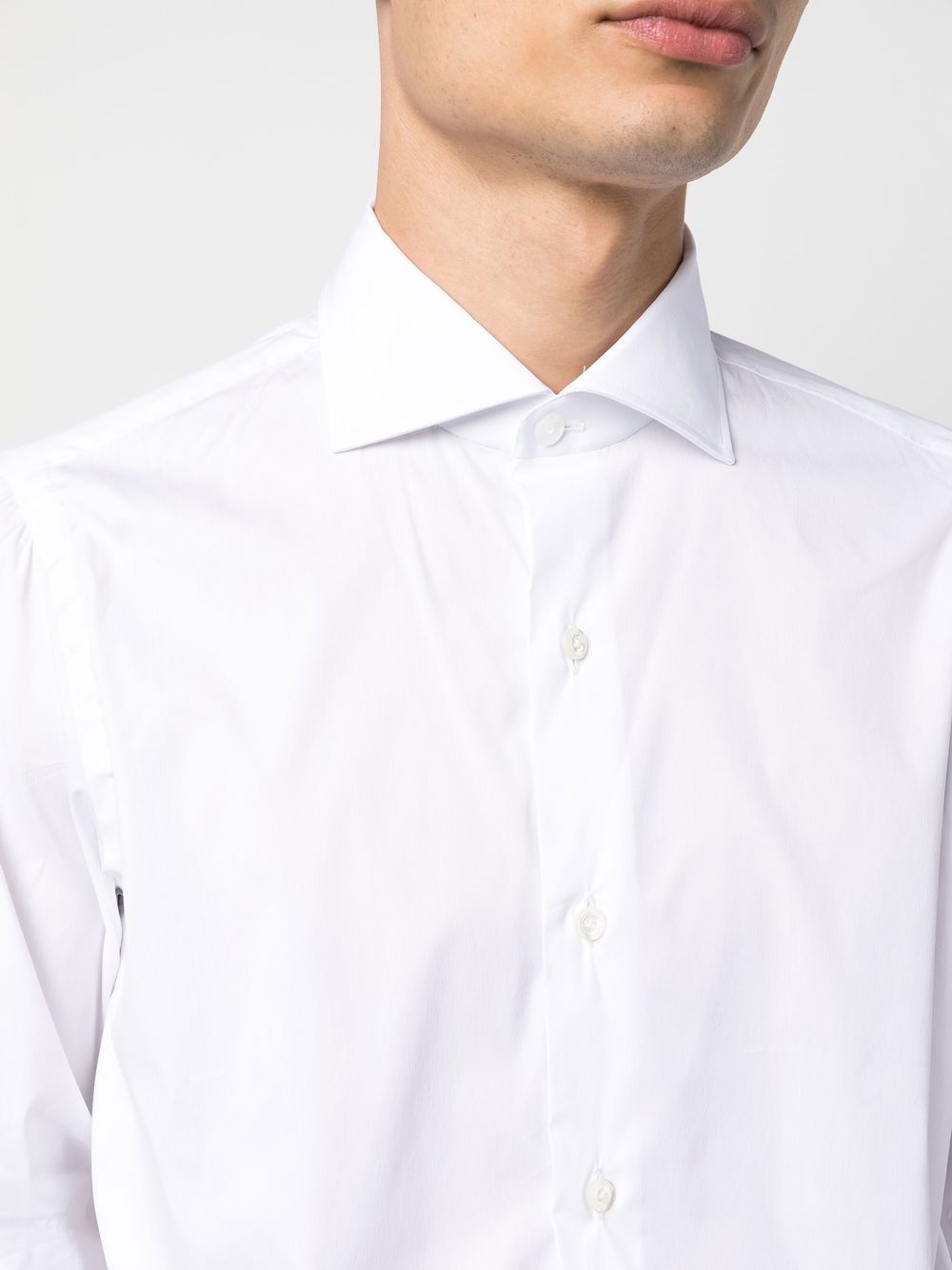 FINAMORE 1925 NAPOLI White Cotton Button-Up Shirt image 4