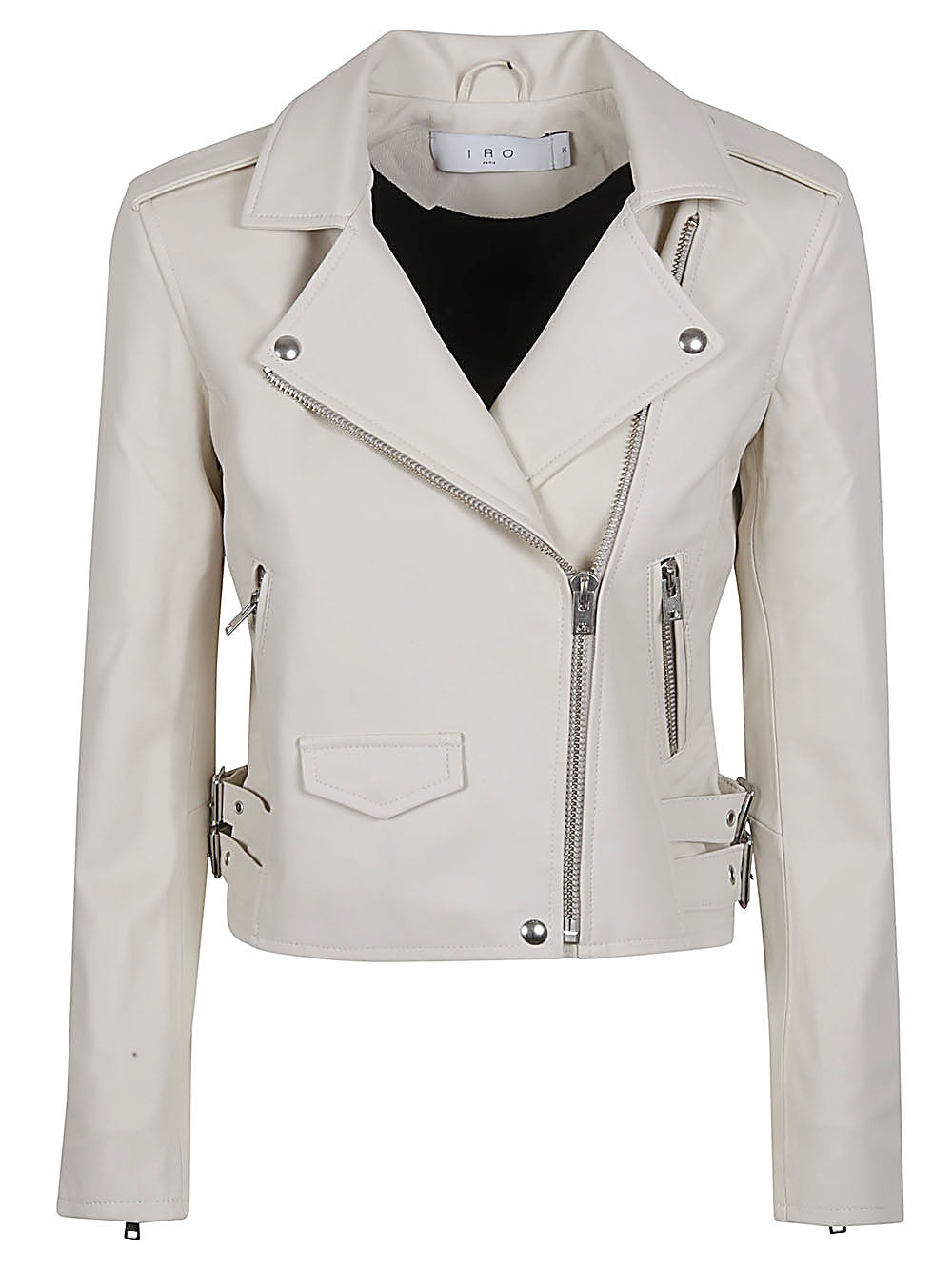 Women's Iro White Leather Biker Jacket image 0