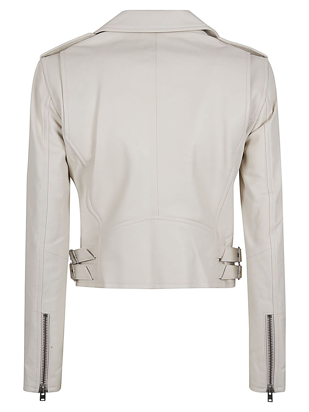 Women's Iro White Leather Biker Jacket image 1