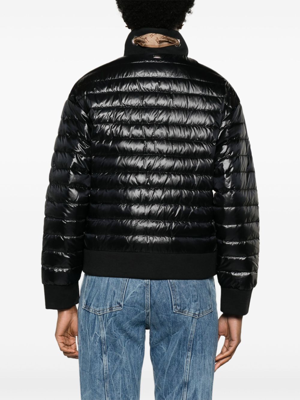 Herno Black Quilted Down Coat with Detachable Scarf image 3