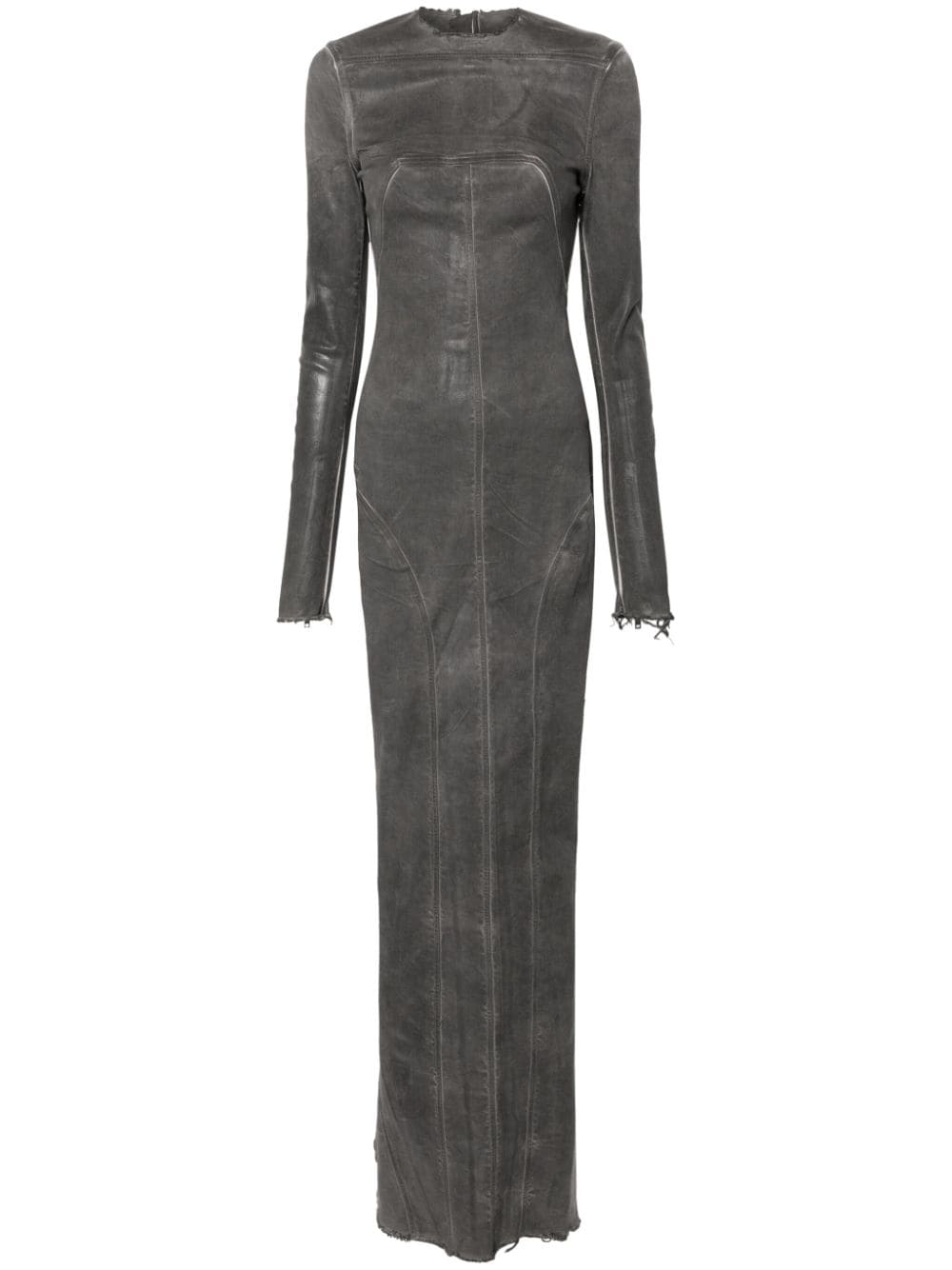 Rick Owens Gunmetal Grey Godet Denim Dress image 0