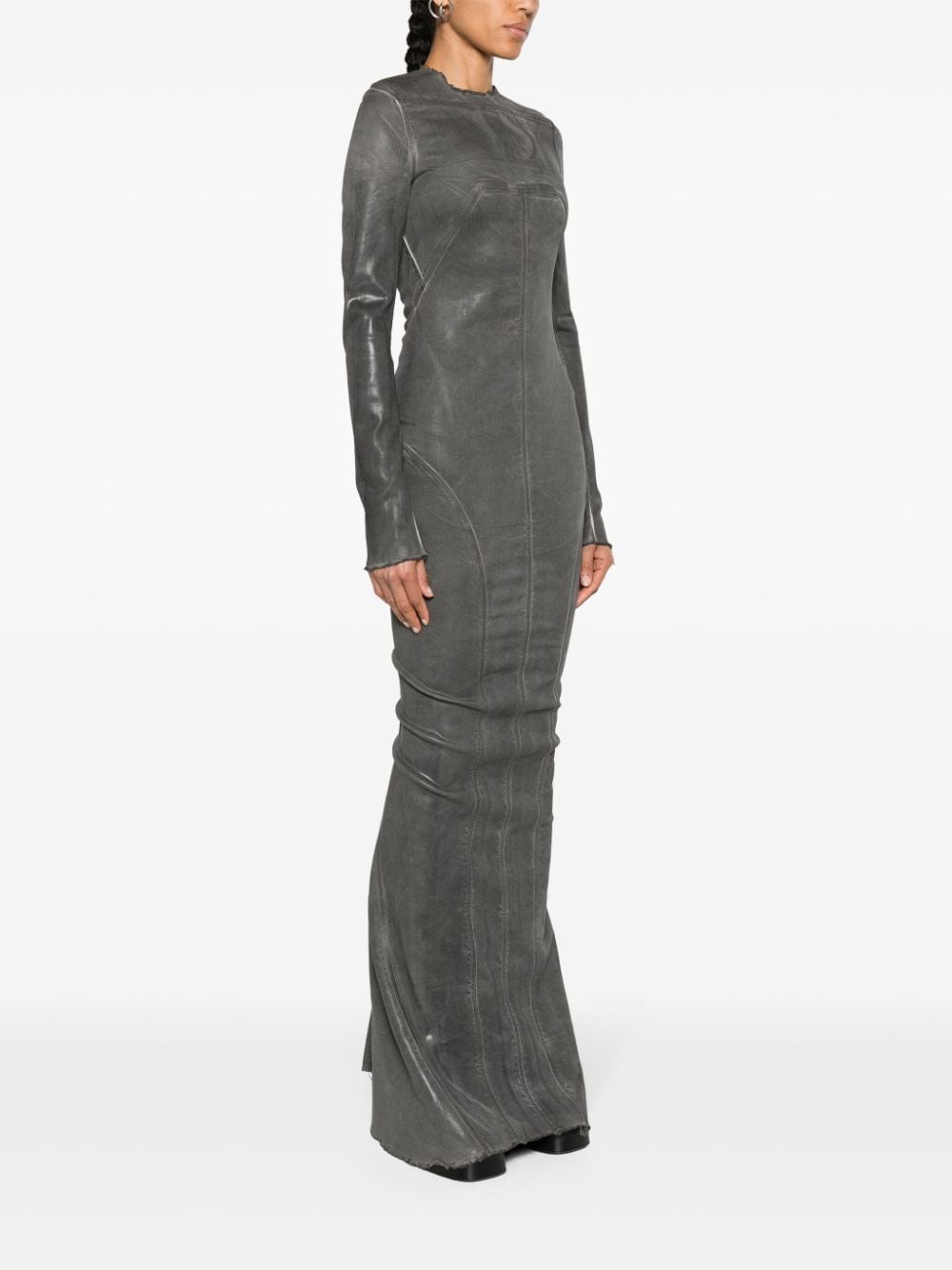 Rick Owens Gunmetal Grey Godet Denim Dress image 1