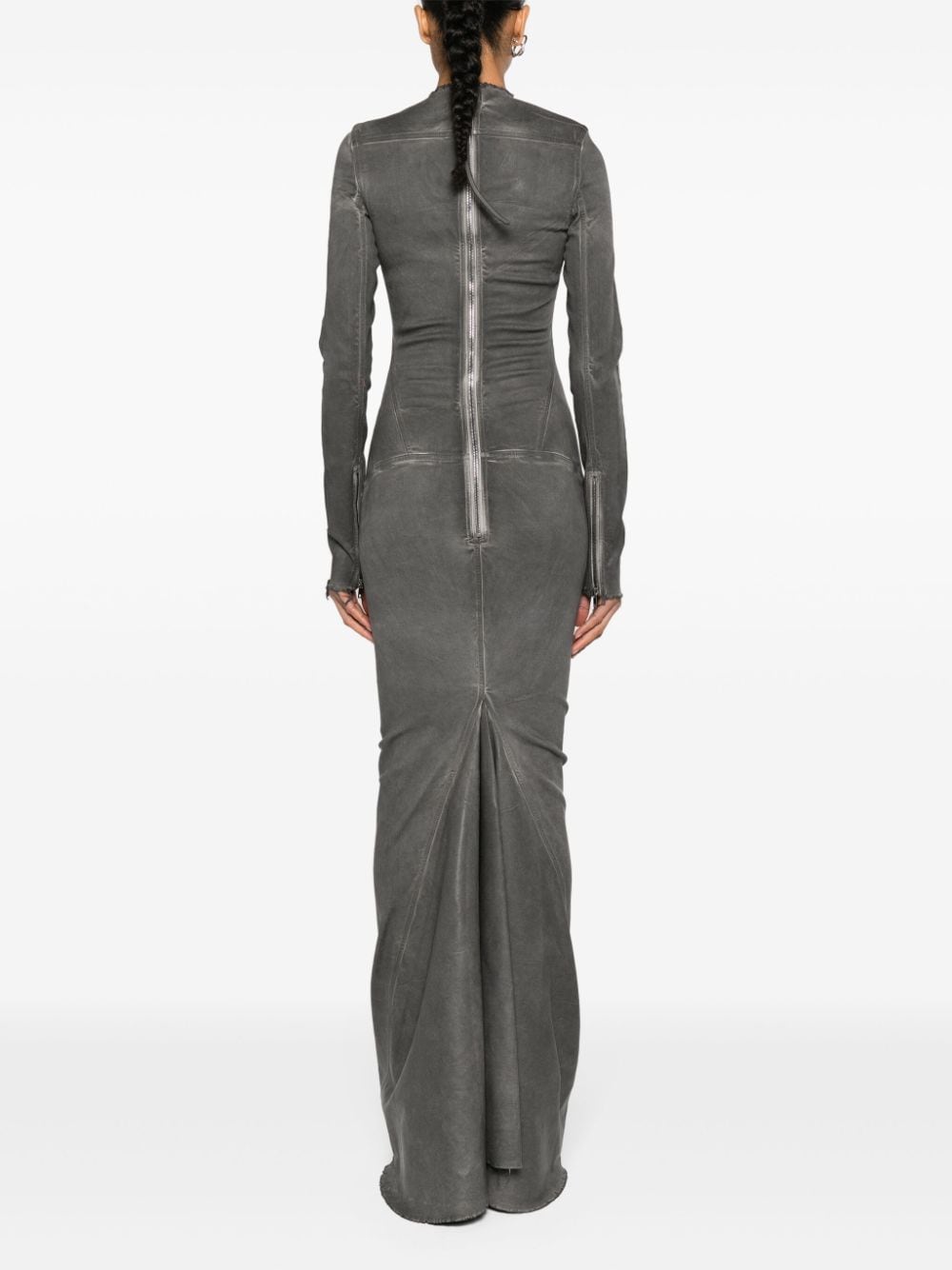 Rick Owens Gunmetal Grey Godet Denim Dress image 3