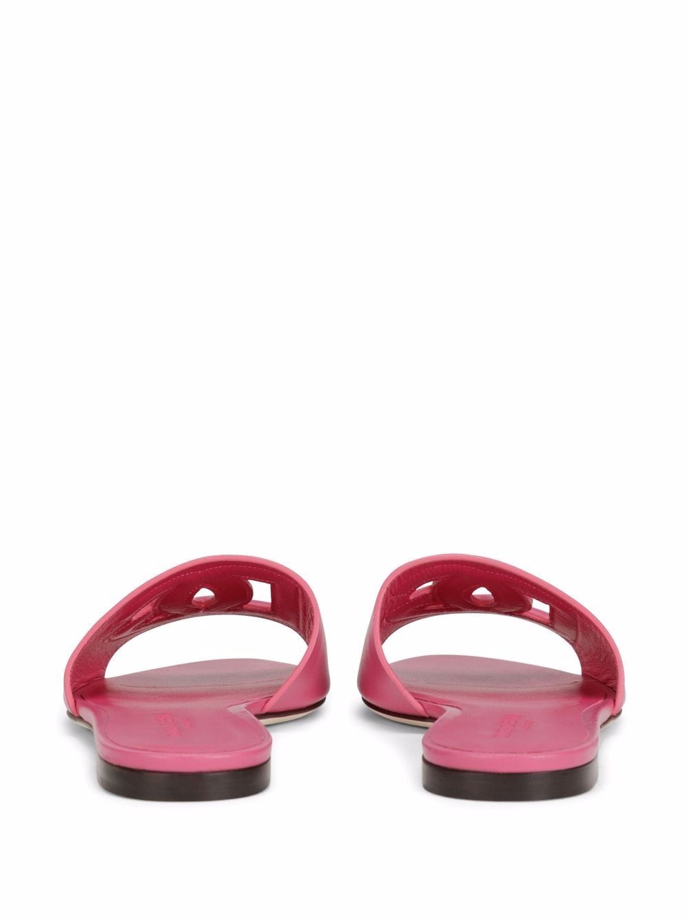 Dolce & Gabbana Embossed Logo Pink Leather Sandals image 2