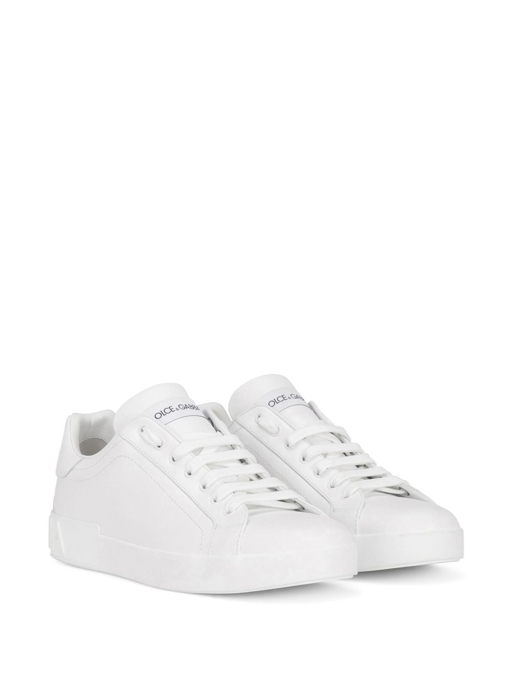 Dolce & Gabbana White Lambskin Logo Sneakers image 1