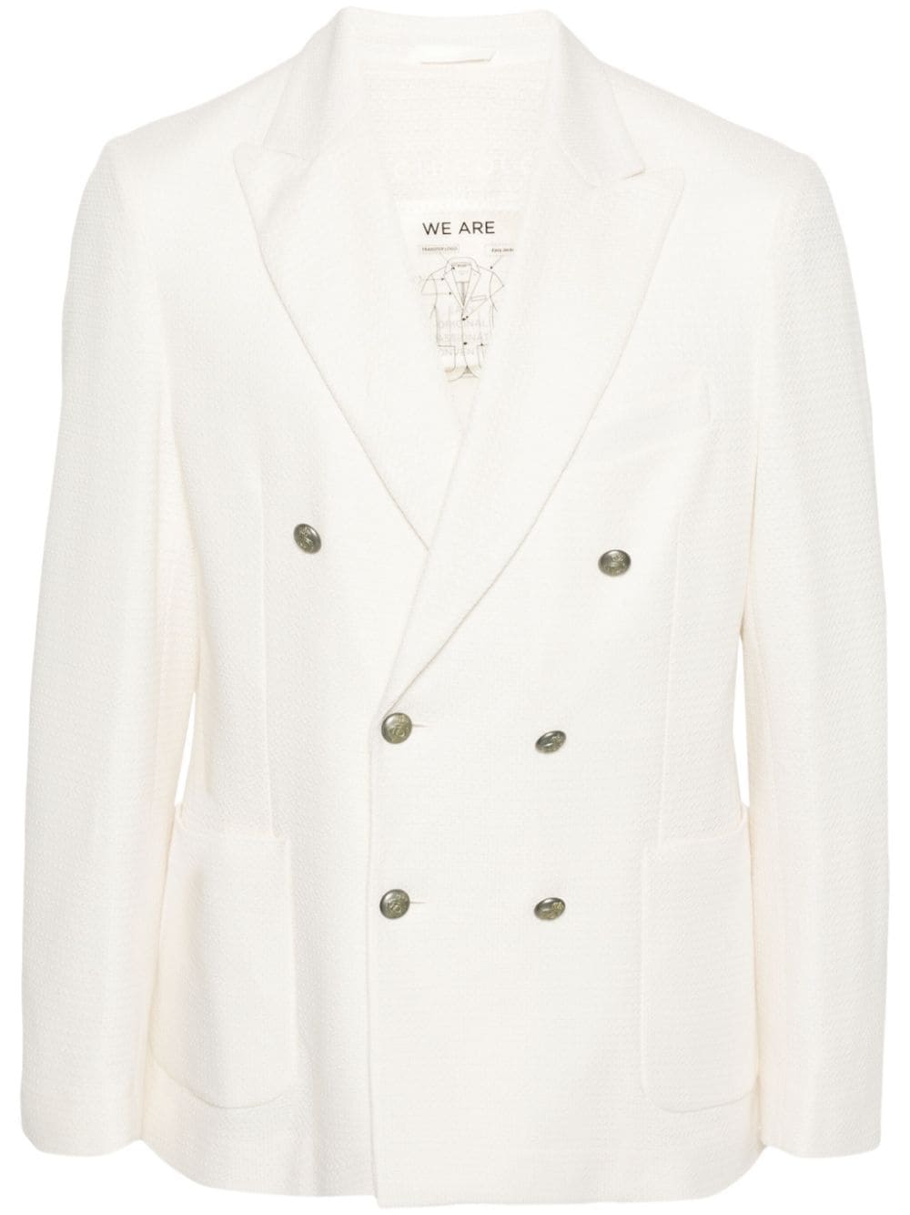 Circolo 1901 White Cotton-Linen Blend Double-Breasted Jacket image 0