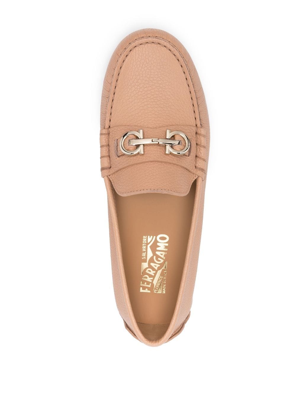 Salvatore Ferragamo Odilia Gancini Flat Loafers - Peach Pink image 3