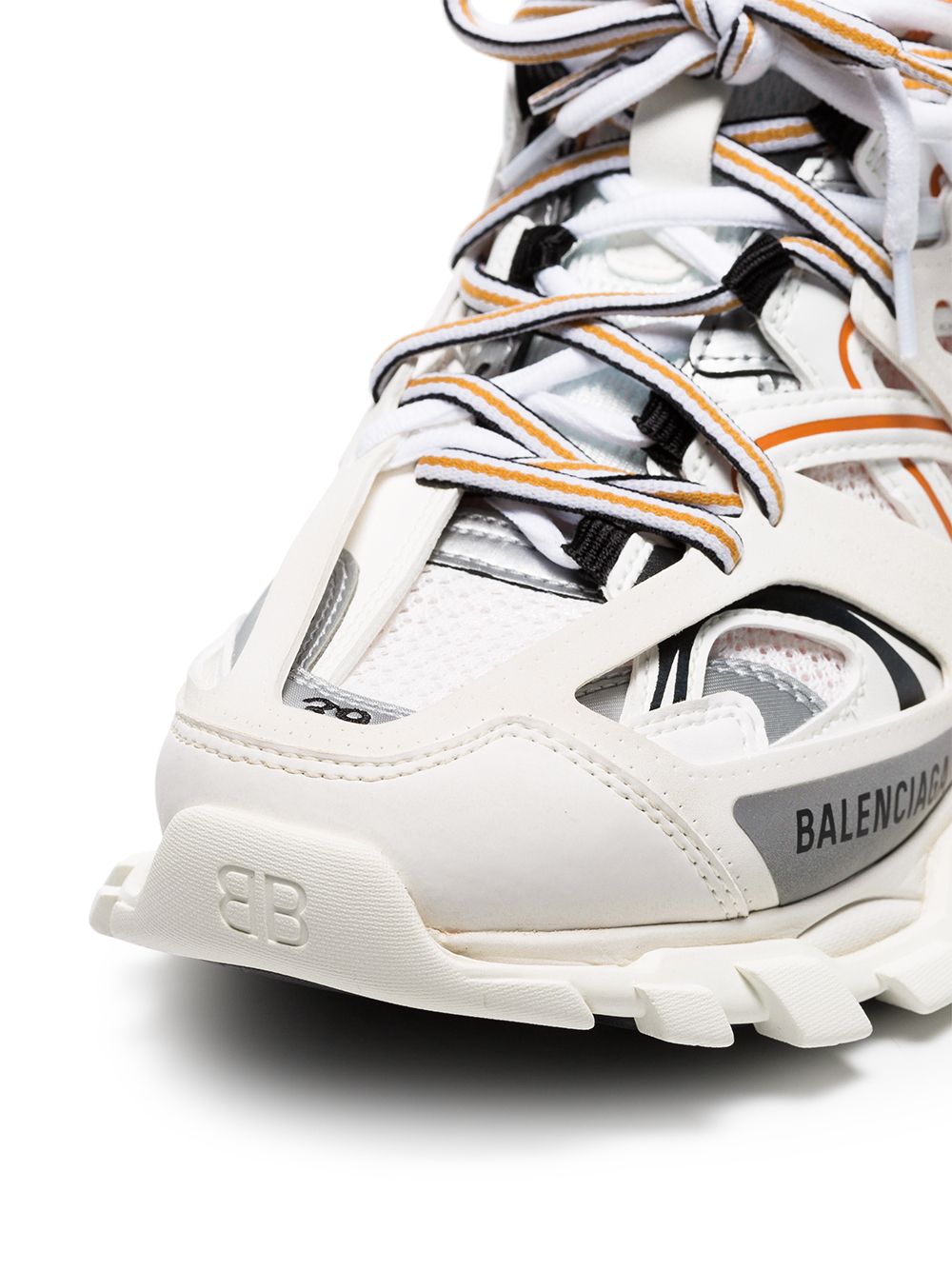 Balenciaga Track Panel Leather Sneakers in White image 1