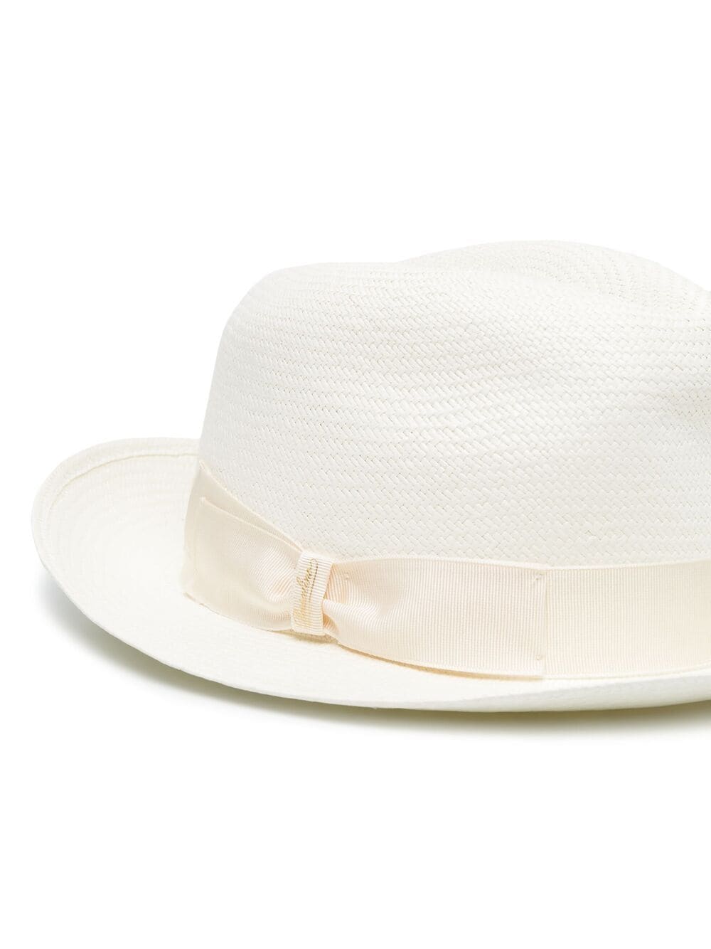 Borsalino Cream Panama Hat with Bow Detail image 1