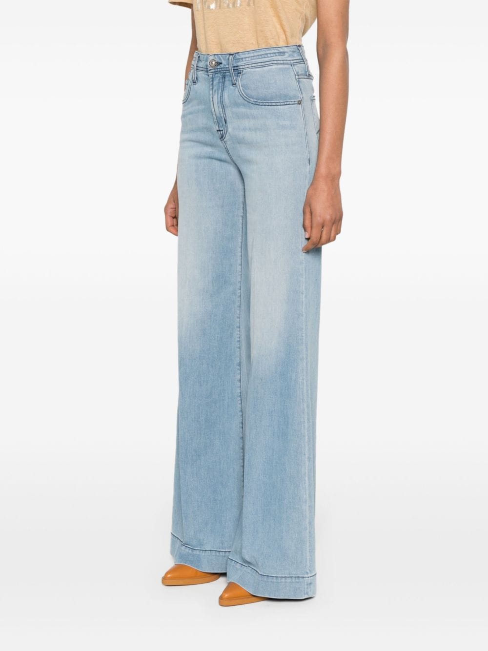 Jacob Cohen Women's High-Rise Wide Leg Jeans - Light Blue image 2