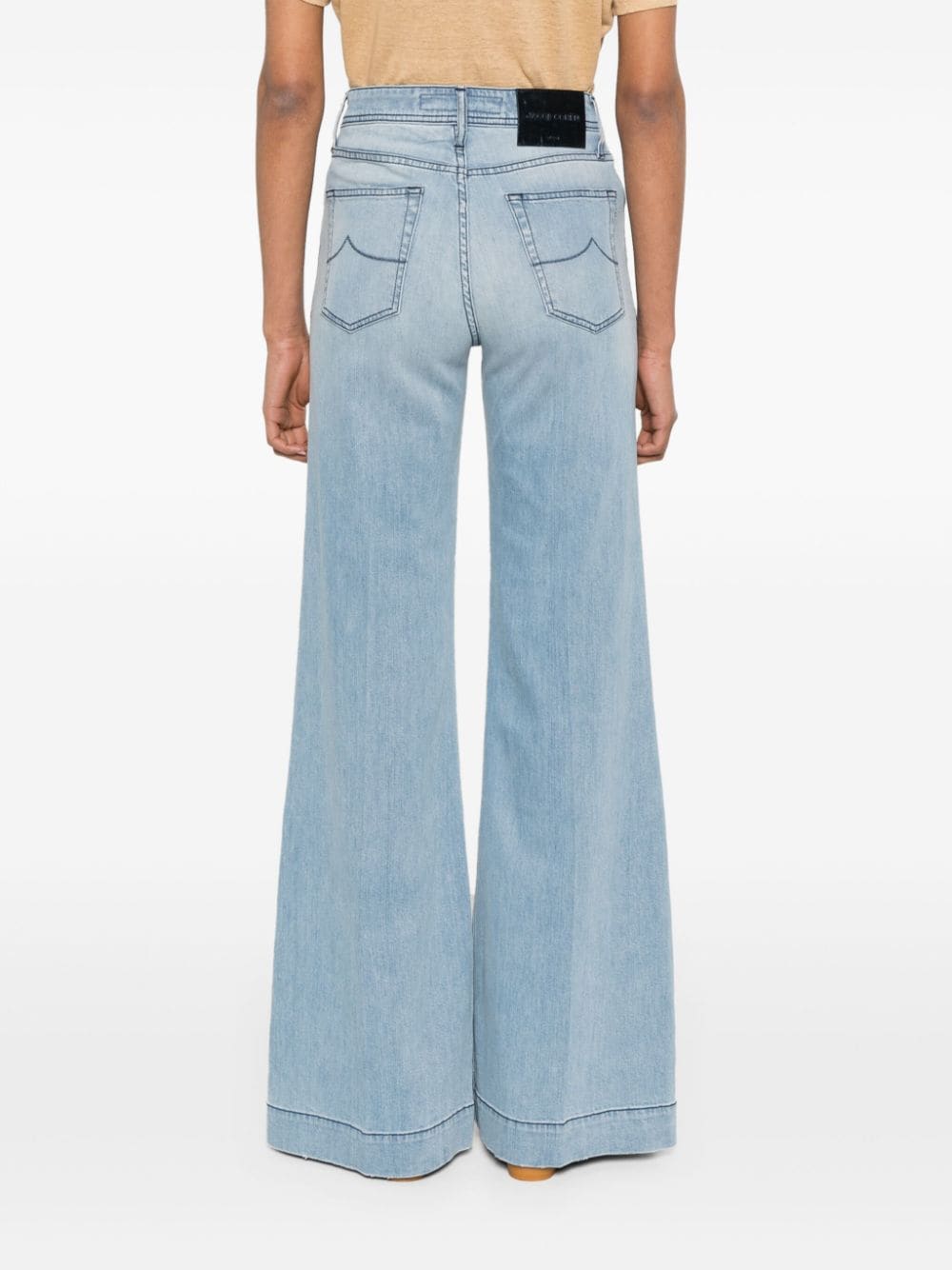 Jacob Cohen Women's High-Rise Wide Leg Jeans - Light Blue image 3