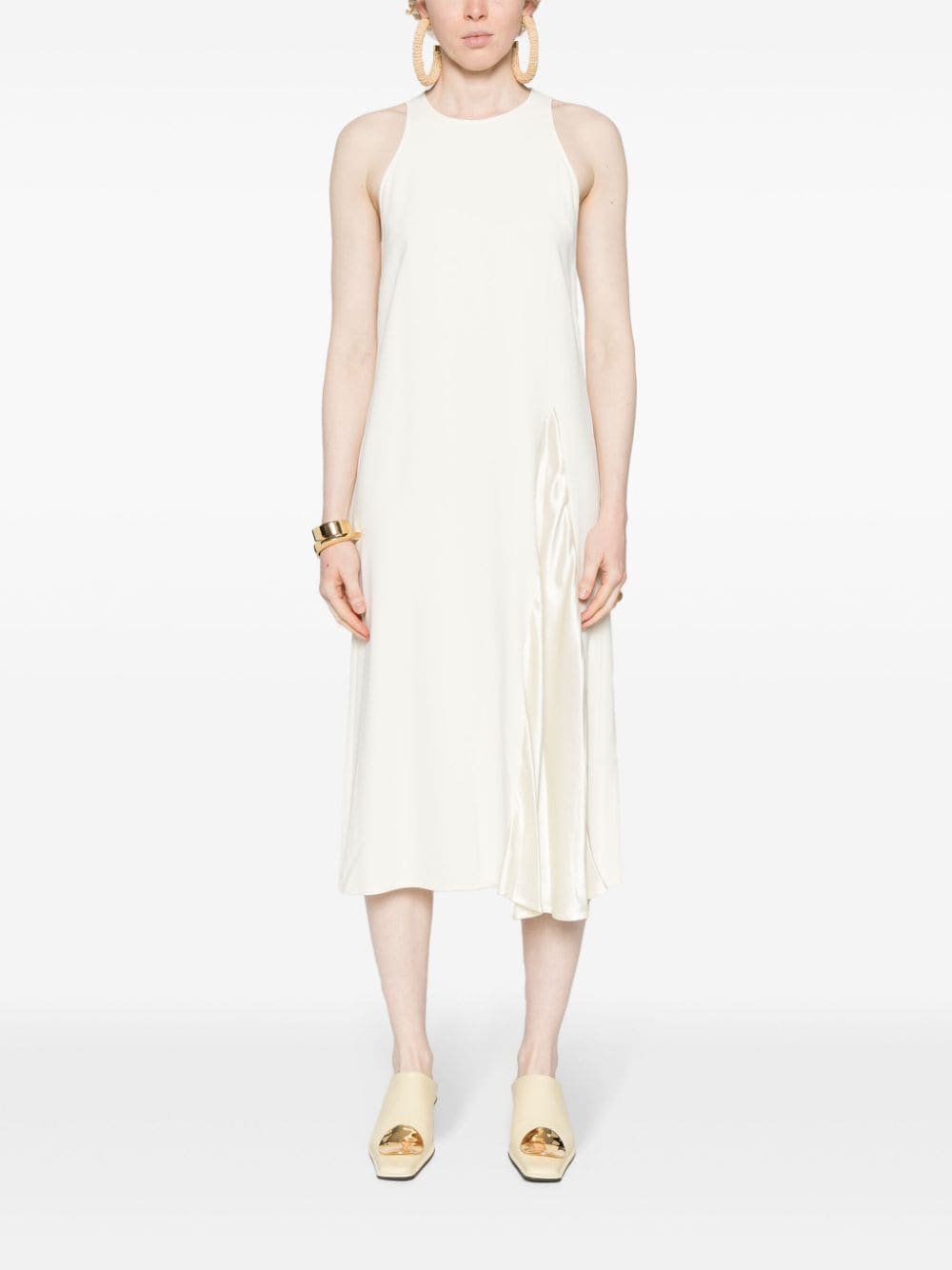 Erika Cavallini Semi-Couture White Flared Dress image 1