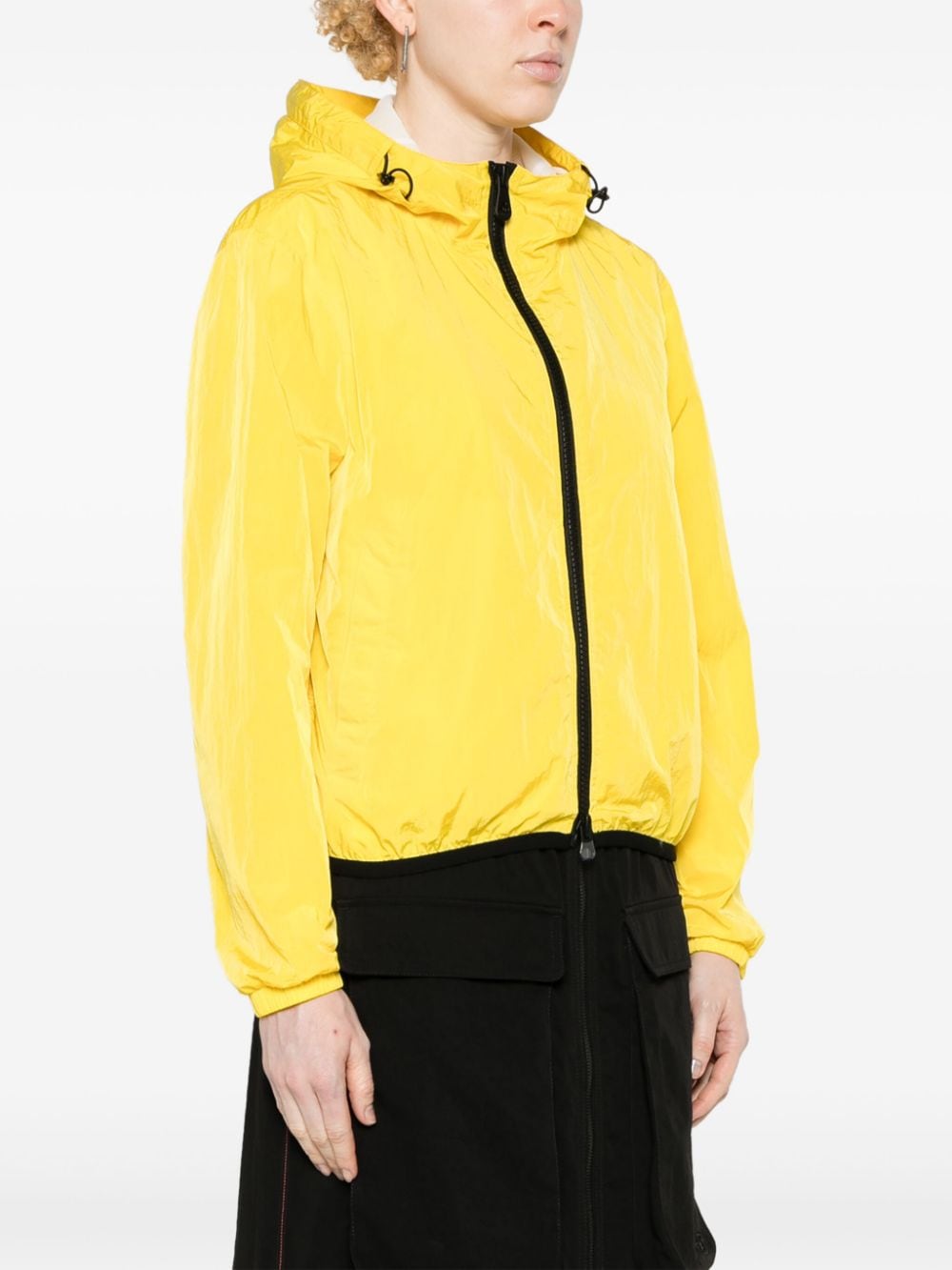 Peuterey Yellow Appliqué Logo Drawstring Hood Long Sleeve Coat image 2