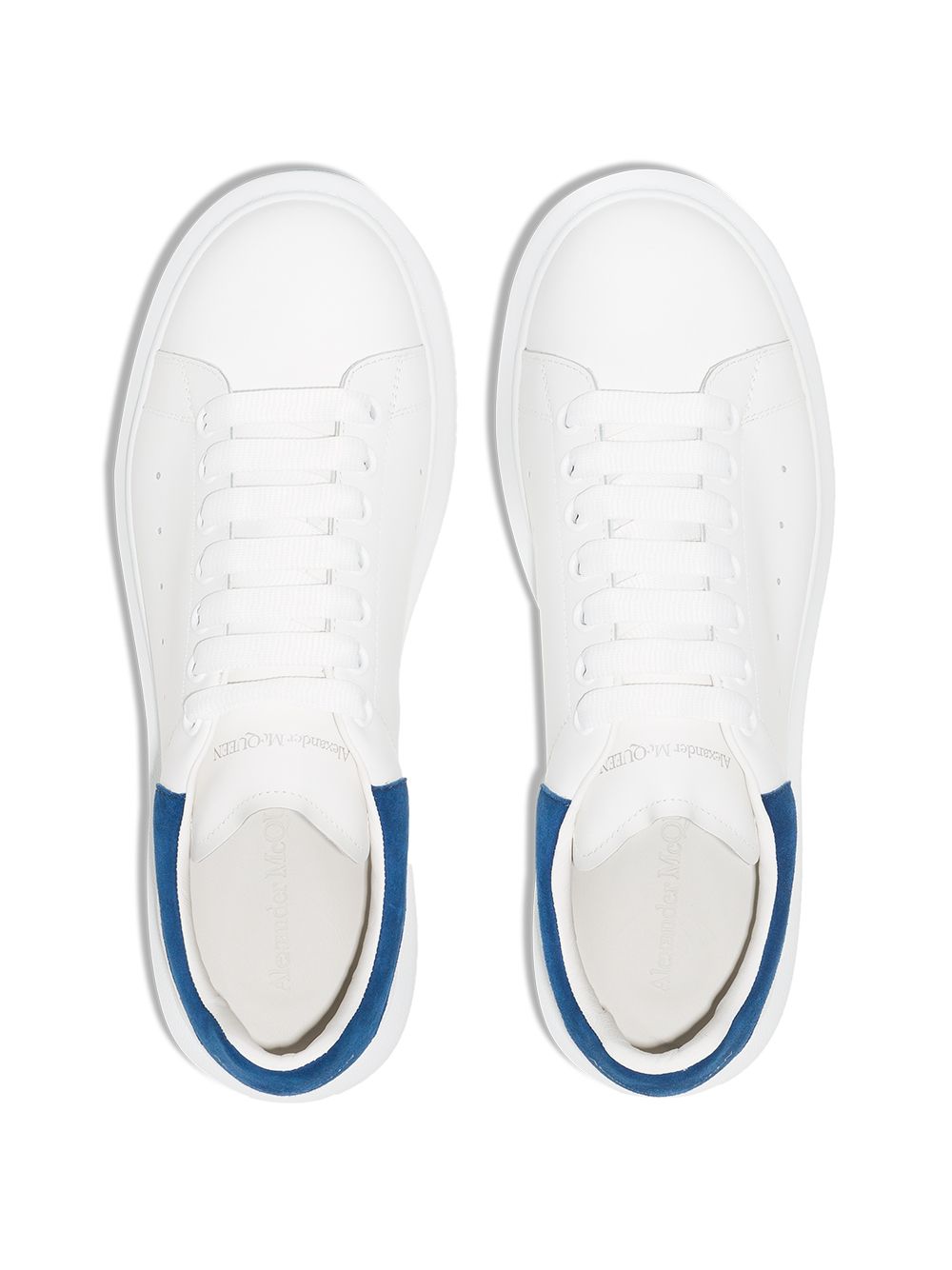 Alexander McQueen Oversized Sole Sneakers in Blue and White image 1