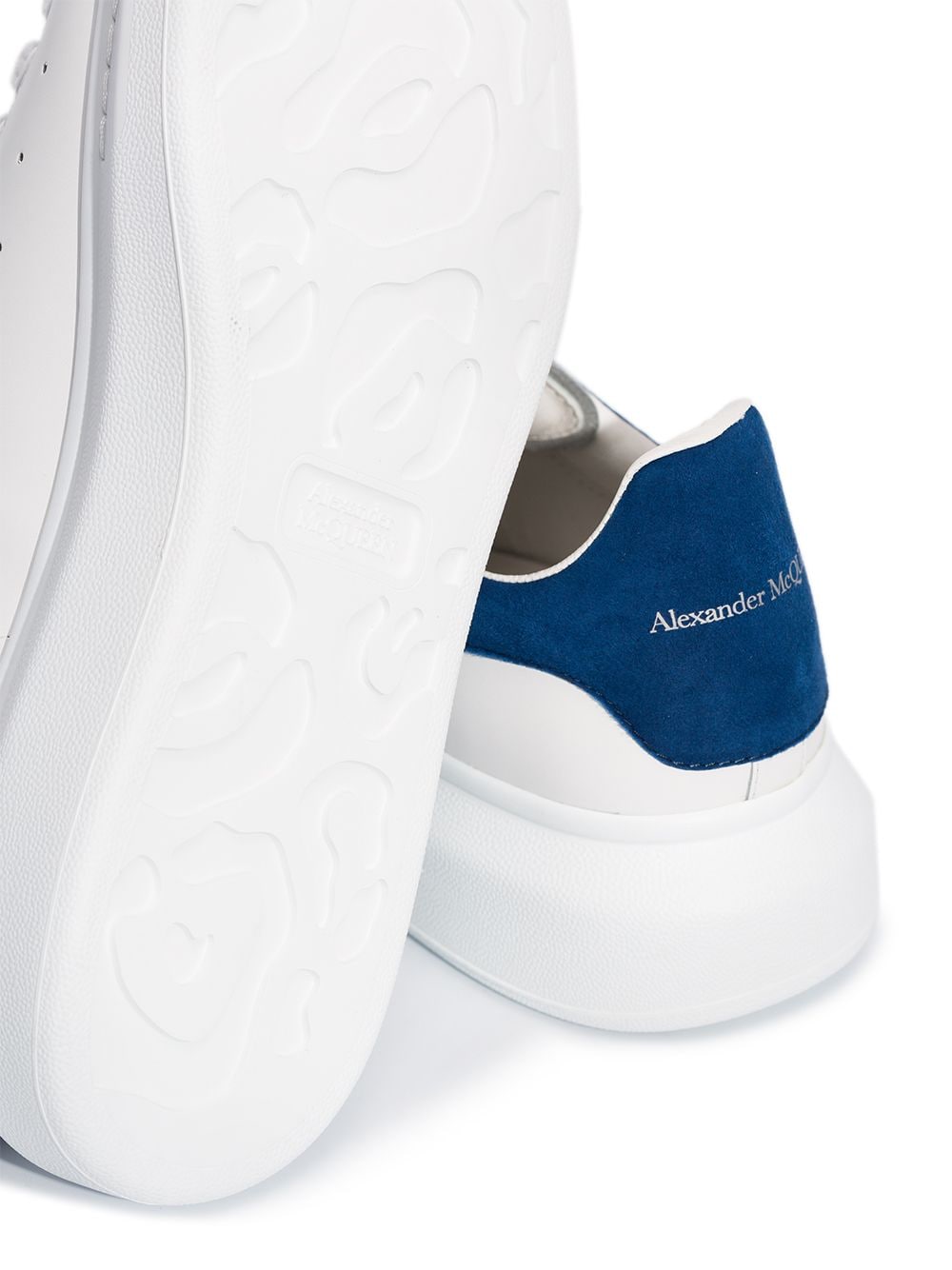 Alexander McQueen Oversized Sole Sneakers in Blue and White image 2