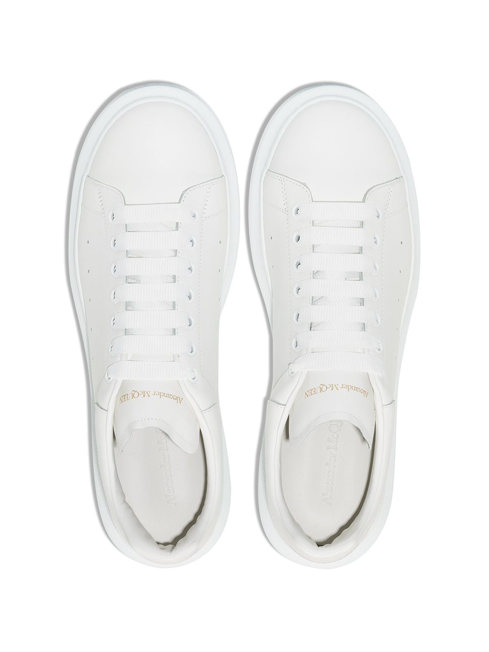 Alexander McQueen White Leather Perforated Sneakers image 2