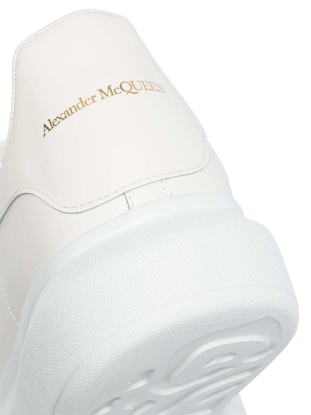 Alexander McQueen White Leather Perforated Sneakers image 3