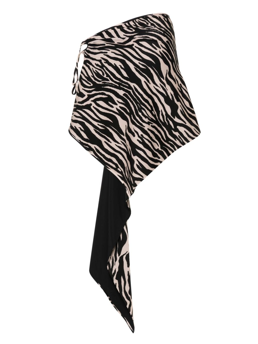 The Attico Zebra Print Jersey Skirt - Brown image 1