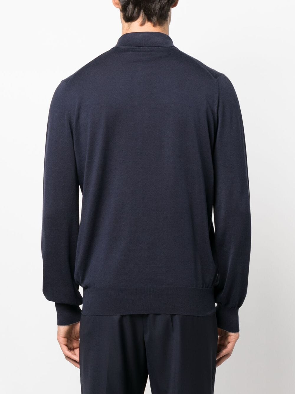 Brunello Cucinelli Blue Long-Sleeve Polo Shirt image 1