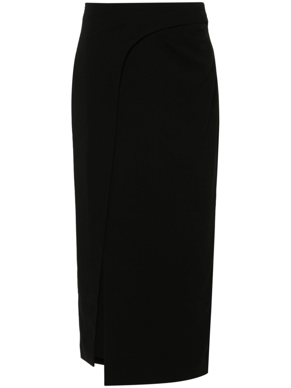 IRO Women's Black Crepe Wrap Skirt image 0